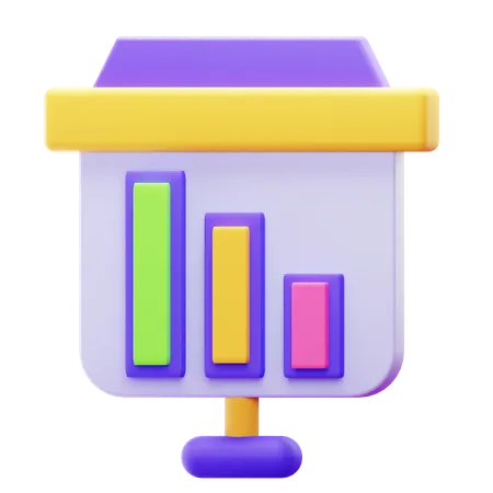 PRESENTATION DOWN TREND  3D Icon