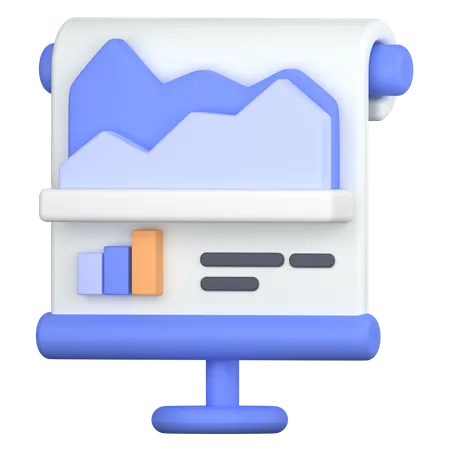 Data On Presentation 3D Icon