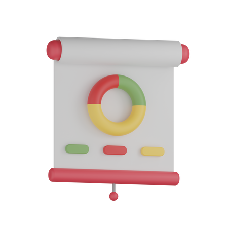 Presentation With Donut Chart 3D Icon