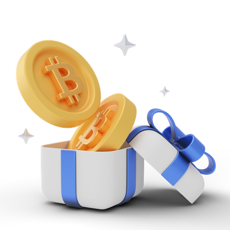 Presente bitcoin  3D Illustration