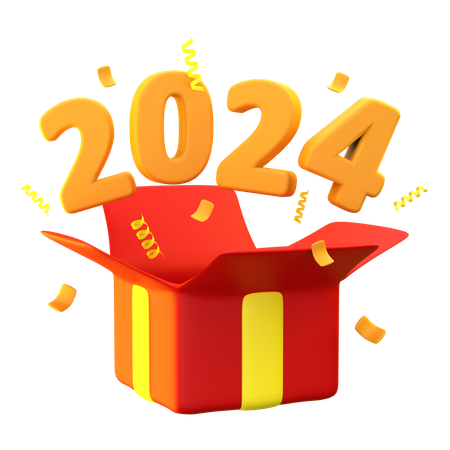 Presente de aniversário de 2024  3D Icon