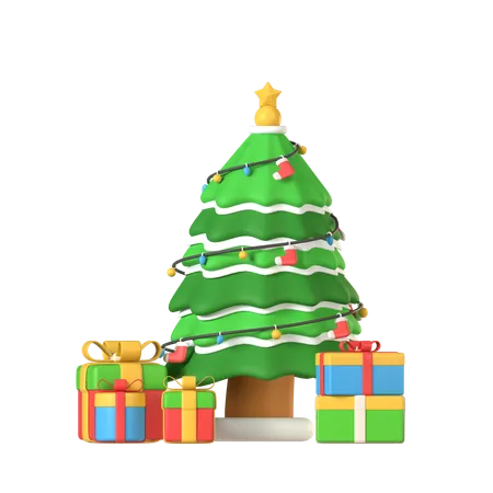 Presente de árvore de natal  3D Icon