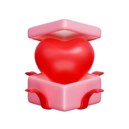 Presente de balão de coração  3D Icon