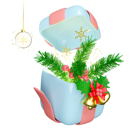 Presente de Natal é aberto  3D Illustration