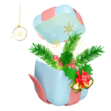 Presente de Natal é aberto  3D Illustration
