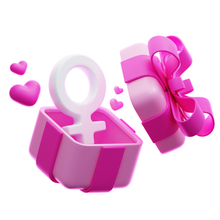 Presente do dia das mulheres  3D Icon