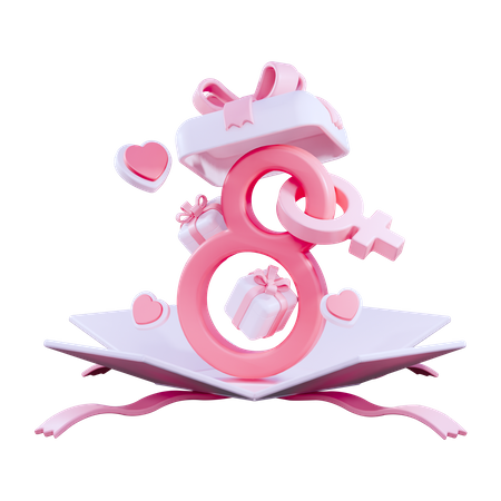 Presente do dia da mulher  3D Icon