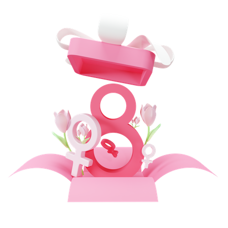 Presente do dia da mulher  3D Icon