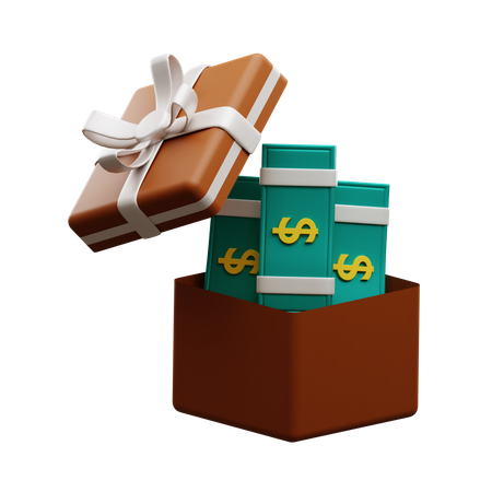 Presente em dinheiro em dólar  3D Icon