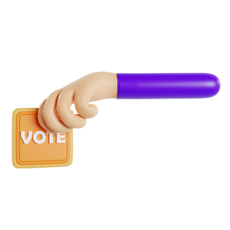 Mano presionando el botón de voto  3D Icon