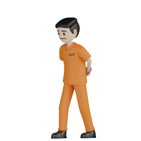 Preso criminoso andando  3D Icon