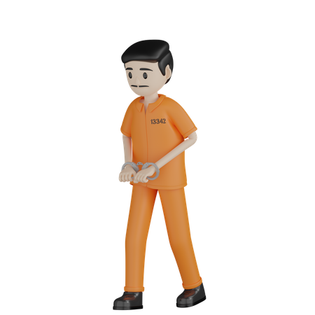 Preso criminoso andando  3D Icon
