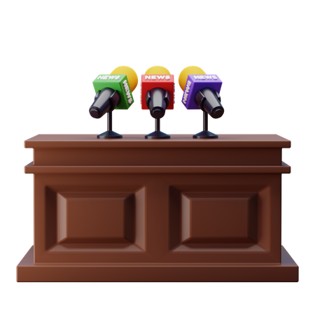 기자 회견  3D Icon