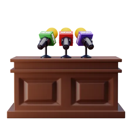 기자 회견  3D Icon