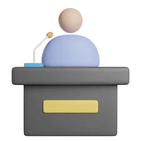 Press Conference Speech 3D Icon