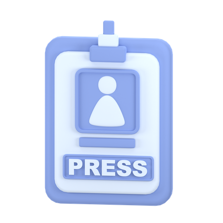 Press Id Card  3D Icon