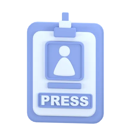 Press Id Card  3D Icon