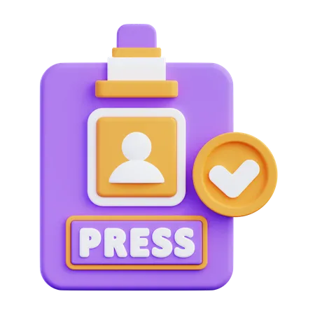 Presseausweis  3D Icon