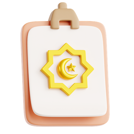 Presse-papiers avec symbole islamique  3D Icon