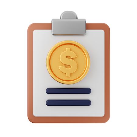 Presse-papiers en dollars  3D Icon
