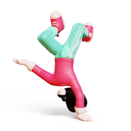 Pretty woman dancing in party dress  3D Icon