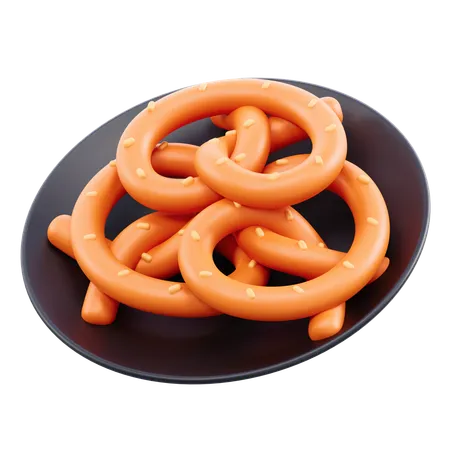 Pretzels banhados  3D Icon