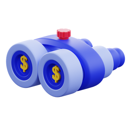 Previsão de investimento através de binóculos  3D Icon