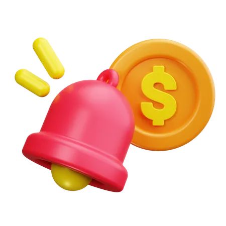 Price Alert Bell  3D Icon