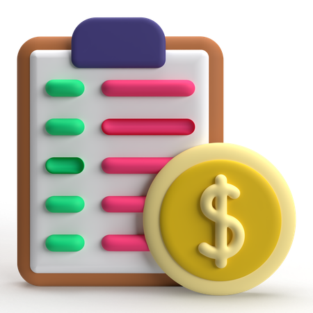 Price List  3D Icon
