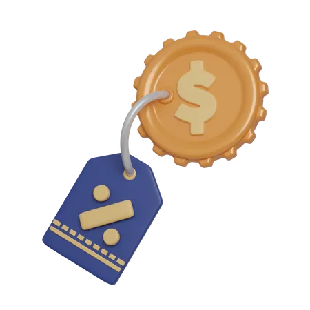 Price Tag And Dollar Coin 3 D Icon Financial And Banking 3 D Illustration 3D Icon