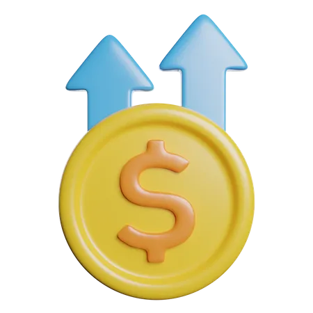 Price Up Sale Money 3D Icon