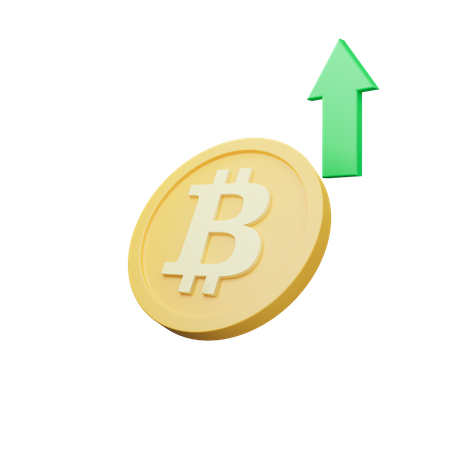 Price Up Bitcoin 3D Icon