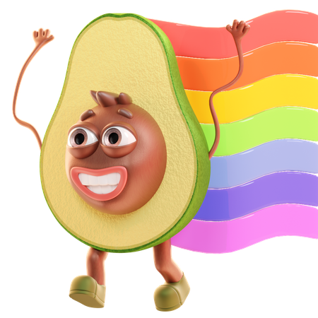Pride Avocado  3D Icon