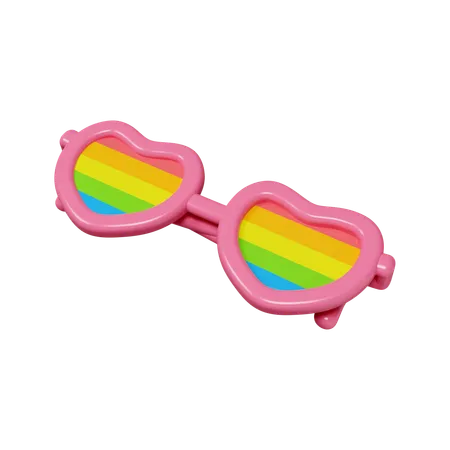 LGBT-Sonnenbrille mit Herzmotiv  3D Icon