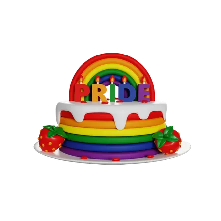 Pride Cake LGBTQ Rainbow LGBT Human Rights 3 D Render Icon 3D Icon