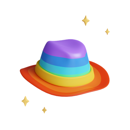鮮やかな色のプライドセレブレーションハット  3D Icon