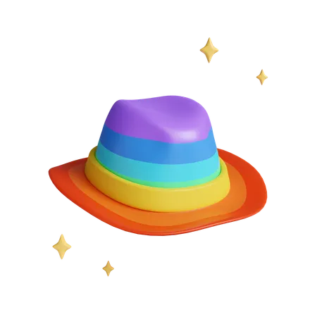 鮮やかな色のプライドセレブレーションハット  3D Icon