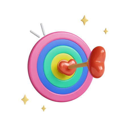 Pride Celebration Target With Heart  3D Icon