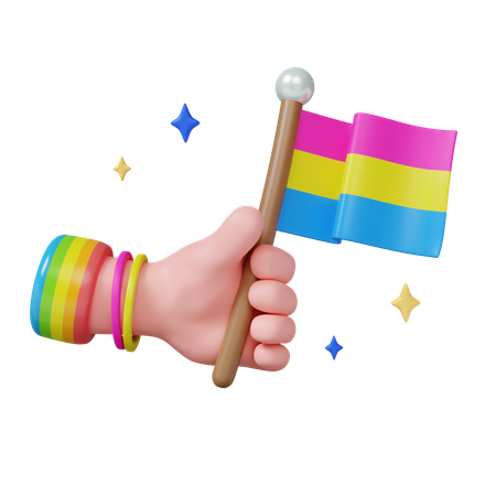Pride Celebration With Colorful Flag  3D Icon