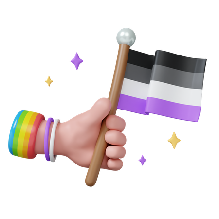 Pride Celebration With Colorful Flag  3D Icon