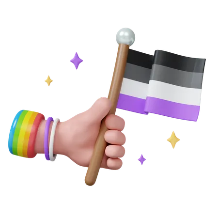Pride Celebration With Colorful Flag  3D Icon