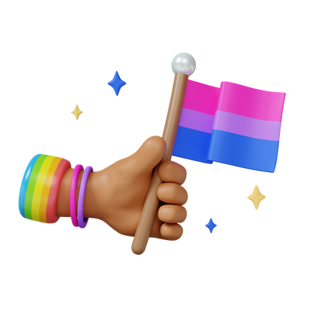 Pride Celebration With Colorful Flag  3D Icon