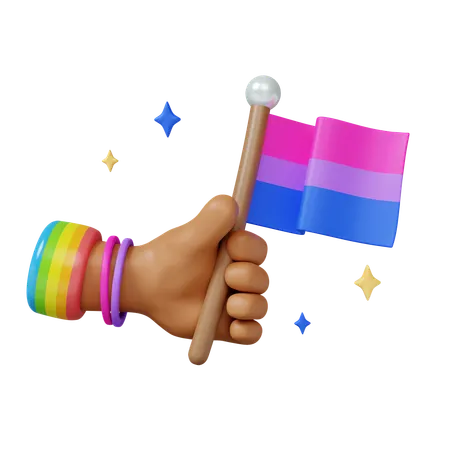 Pride Celebration With Colorful Flag  3D Icon