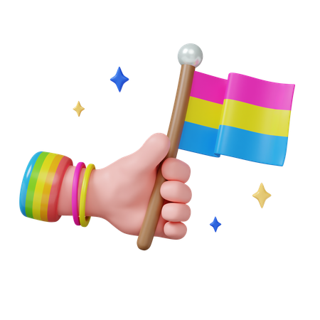 Pride Celebration With Colorful Flag  3D Icon