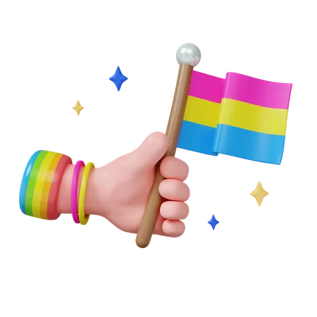 Pride Celebration With Colorful Flag  3D Icon