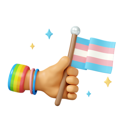 Pride Celebration With Transgender Flag  3D Icon