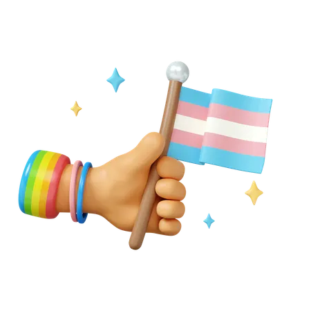 Pride Celebration With Transgender Flag  3D Icon