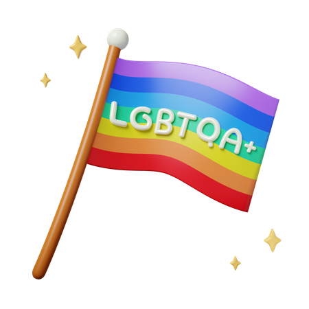 Pride Celebration With Vibrant Lgbtqia Flag  3D Icon