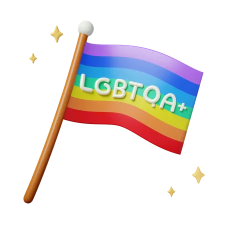 Pride Celebration With Vibrant Lgbtqia Flag  3D Icon
