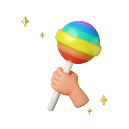 Pride Lollipop With Rainbow Colors  3D Icon